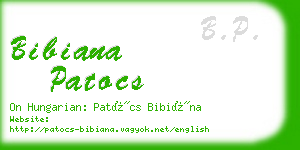 bibiana patocs business card